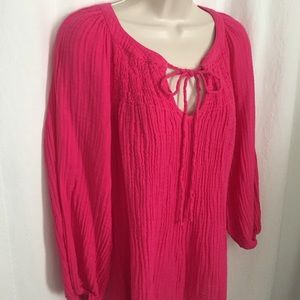 Michael Stars S Pink Gauzy Tunic